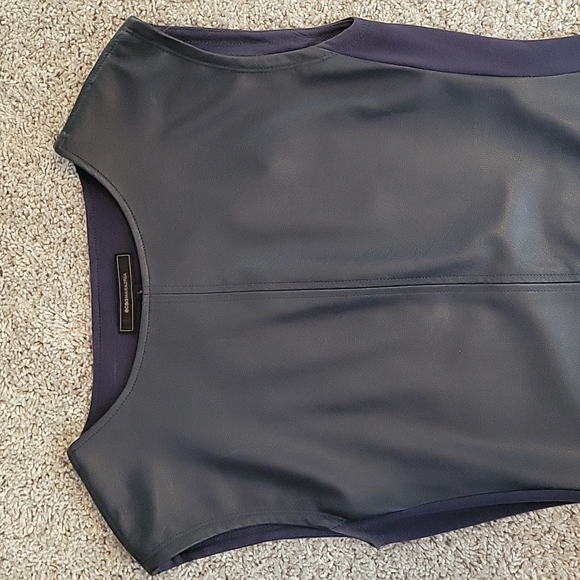 Blue faux leather BCBG dress - Picture 2 of 7